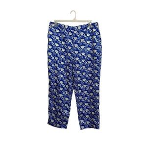 Boden Print Pants Size 14 Blue White